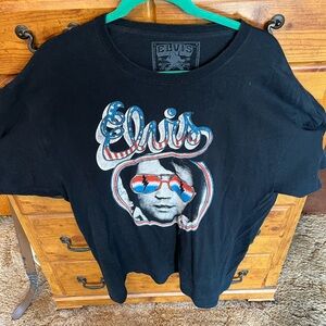 Elvis Black Graphic Tee - Short Sleeve